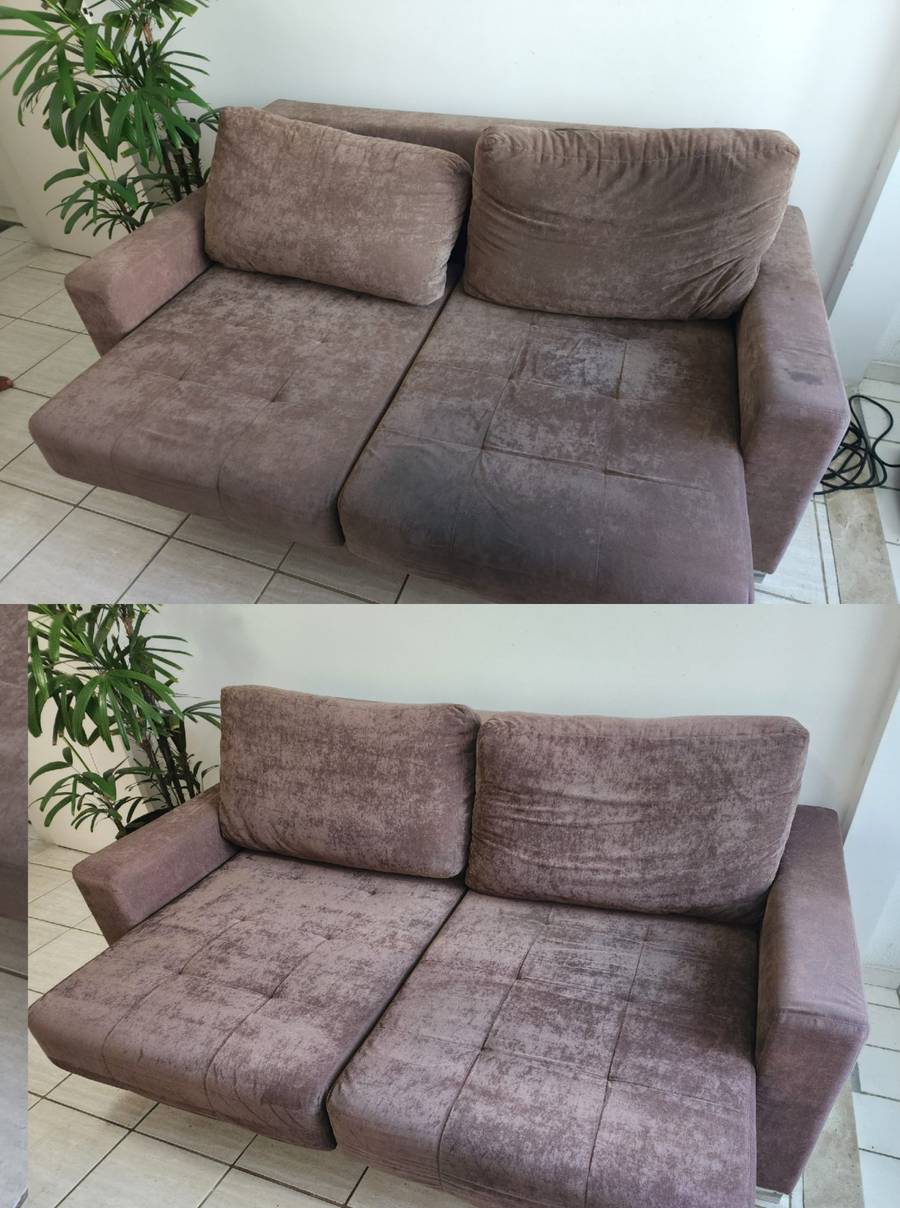 Sofá antes e depois
